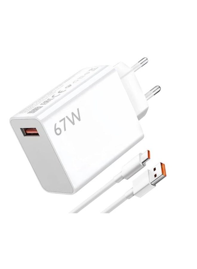 Mi Super fast Charger 67W Turbo Adapter Type-C EU White - Image 2